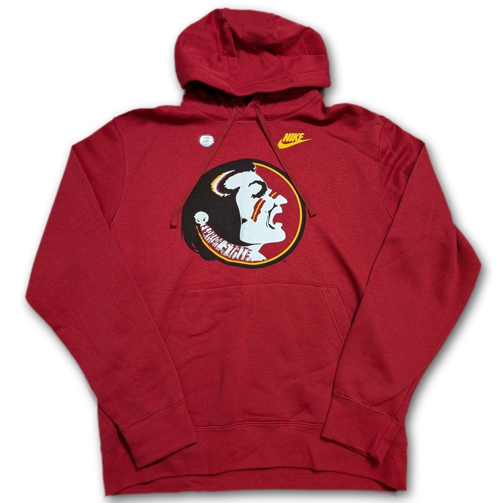 Nike Team Mens M Hoodie Red Fsu Florida State Seminoles NCAA Fleece Regular